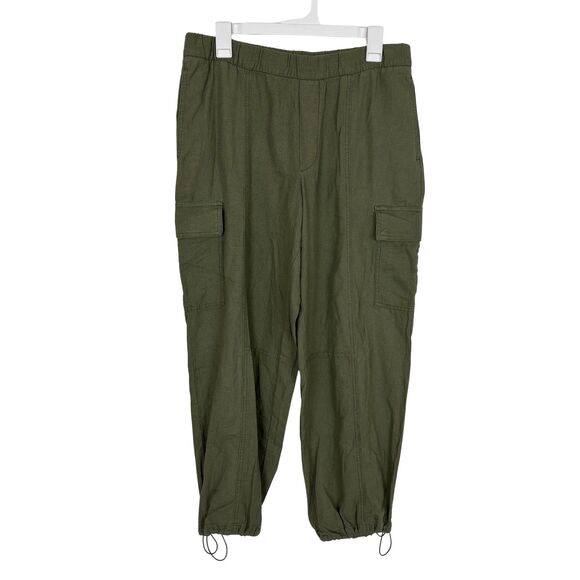 Gap Walden Green Linen Parachute Pants Women’s Medium Pull On Cargo - Picture 5 of 14